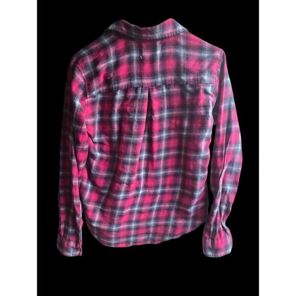 Hollister pink plaid flannel button up shirt SIZE S soft cotton warm winter (I) - Picture 2 of 4